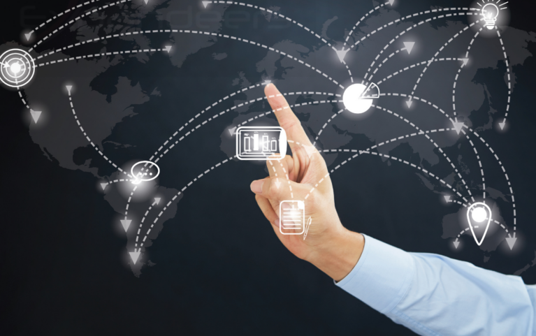 Global business expansion strategy roadmap illustration