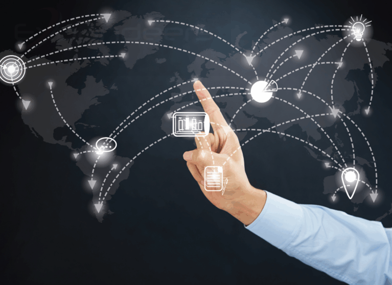 Global business expansion strategy roadmap illustration